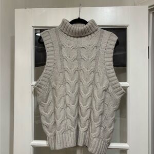Forever 21 Cable Knit Turtleneck Sweater - Cream